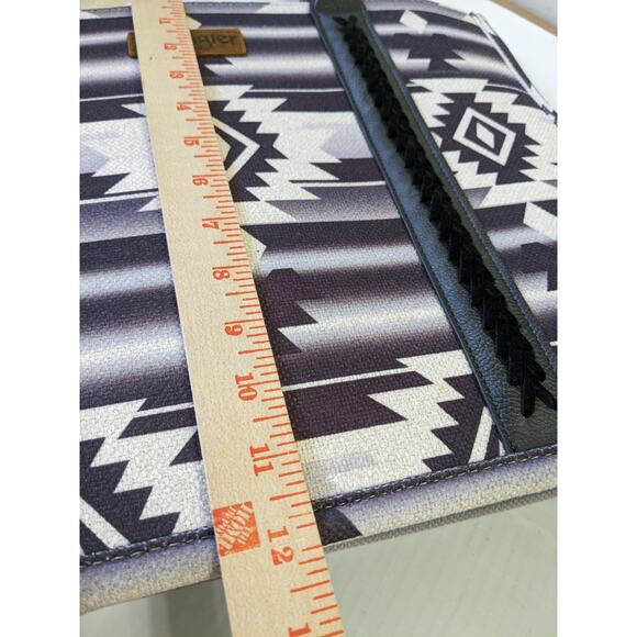 Wrangler Southwestern Pattern Canvas Black Tote Bag Purse Montana West New - Picture 5 of 8